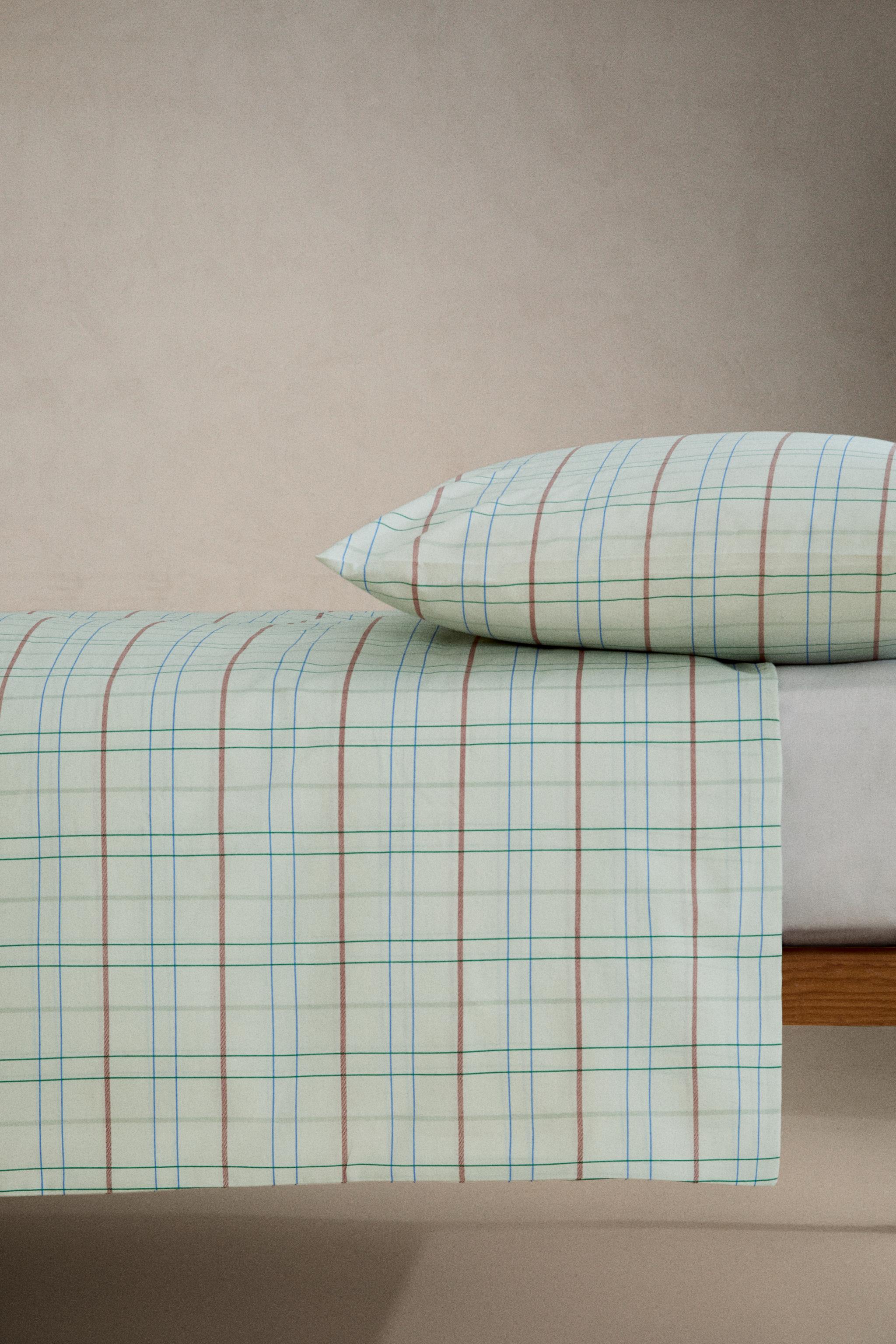 KIDS GREEN CHECK DUVET COVER